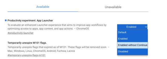 chrome os కొత్త లాంచర్